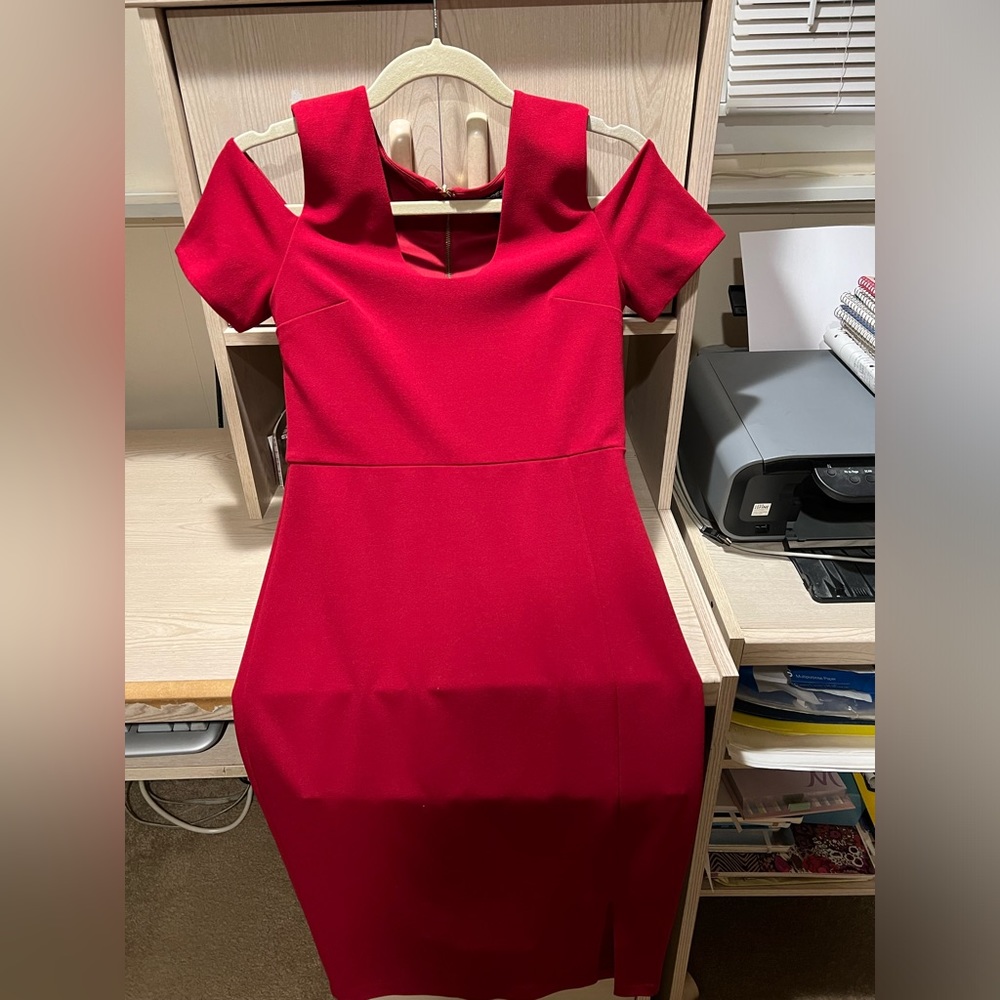 Express Short Sleeve Red Dress